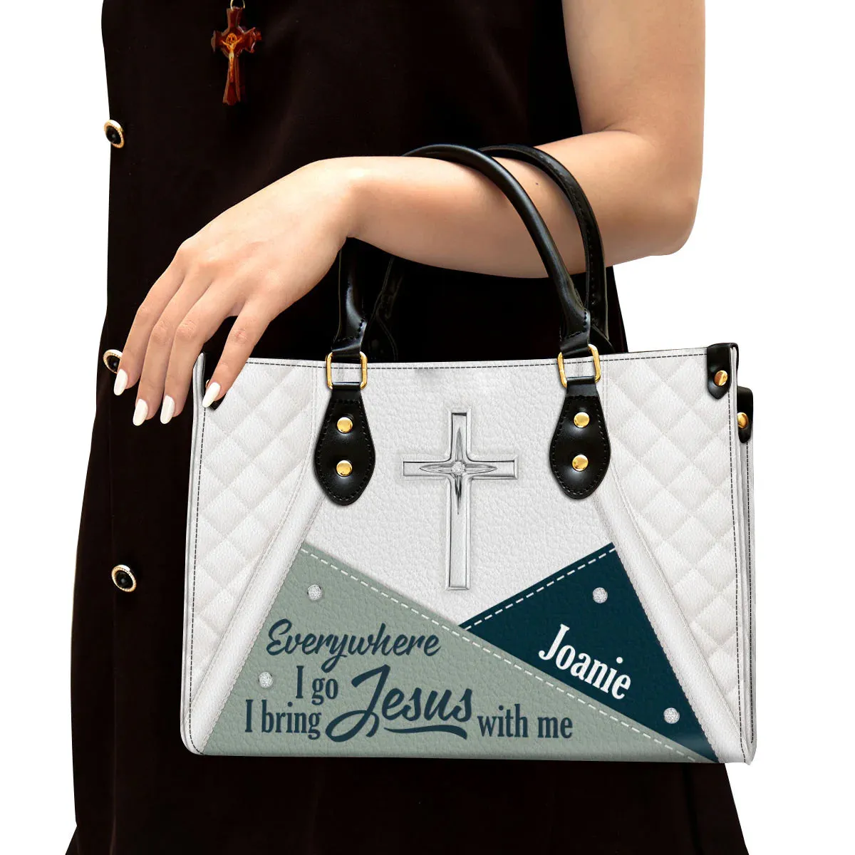 Christianart Designer Handbags, Everywhere I Go, I Bring Jesus With Me, Personalized Gifts, Gifts for Women, Christmas Gift.