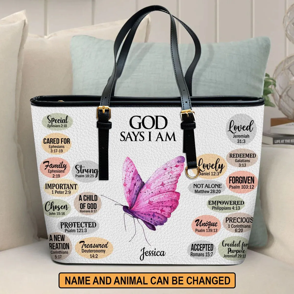 Christianart Handbag, GOD Say IM, Personalized Gifts, Gifts for Women, Christmas Gift.