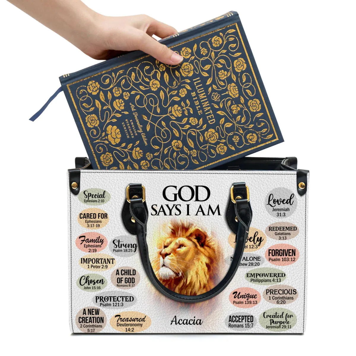 Christianart Handbag, GOD Say IM, Personalized Gifts, Gifts for Women, Christmas Gift.