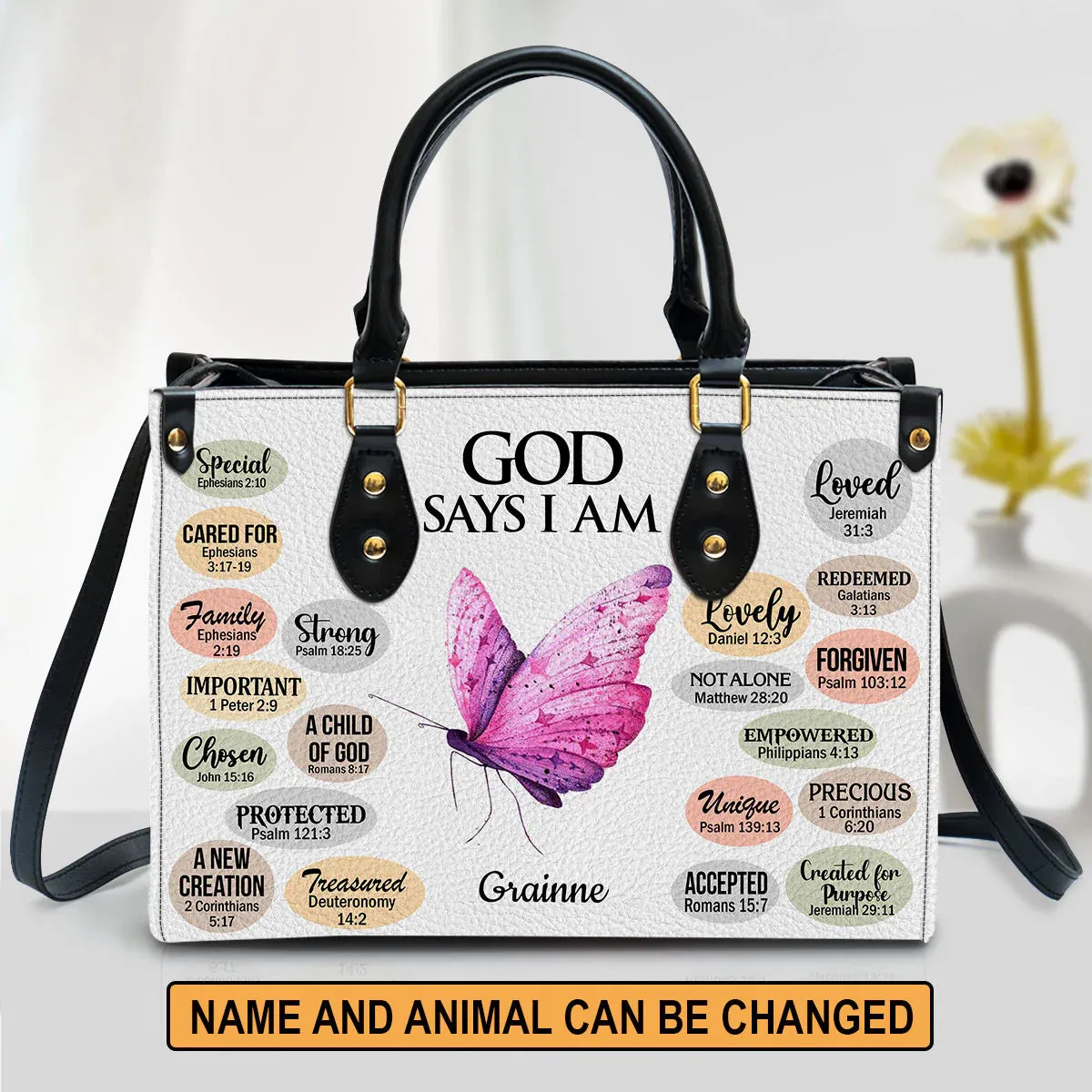 Christianart Handbag, GOD Say IM, Personalized Gifts, Gifts for Women, Christmas Gift.