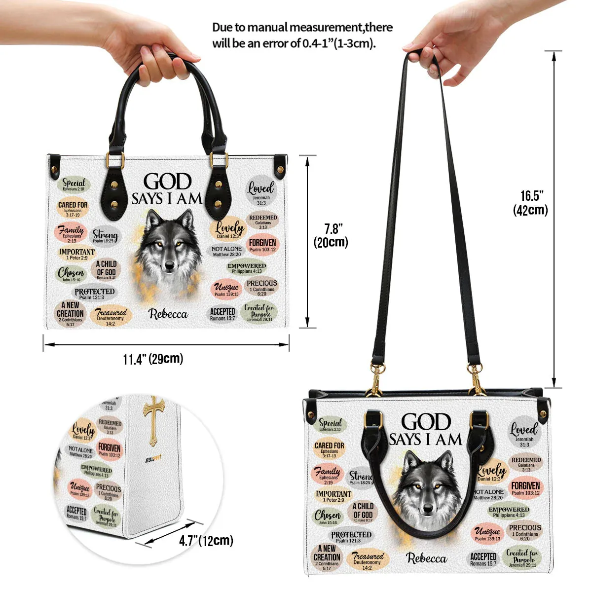 Christianart Handbag, GOD Say IM, Personalized Gifts, Gifts for Women, Christmas Gift.