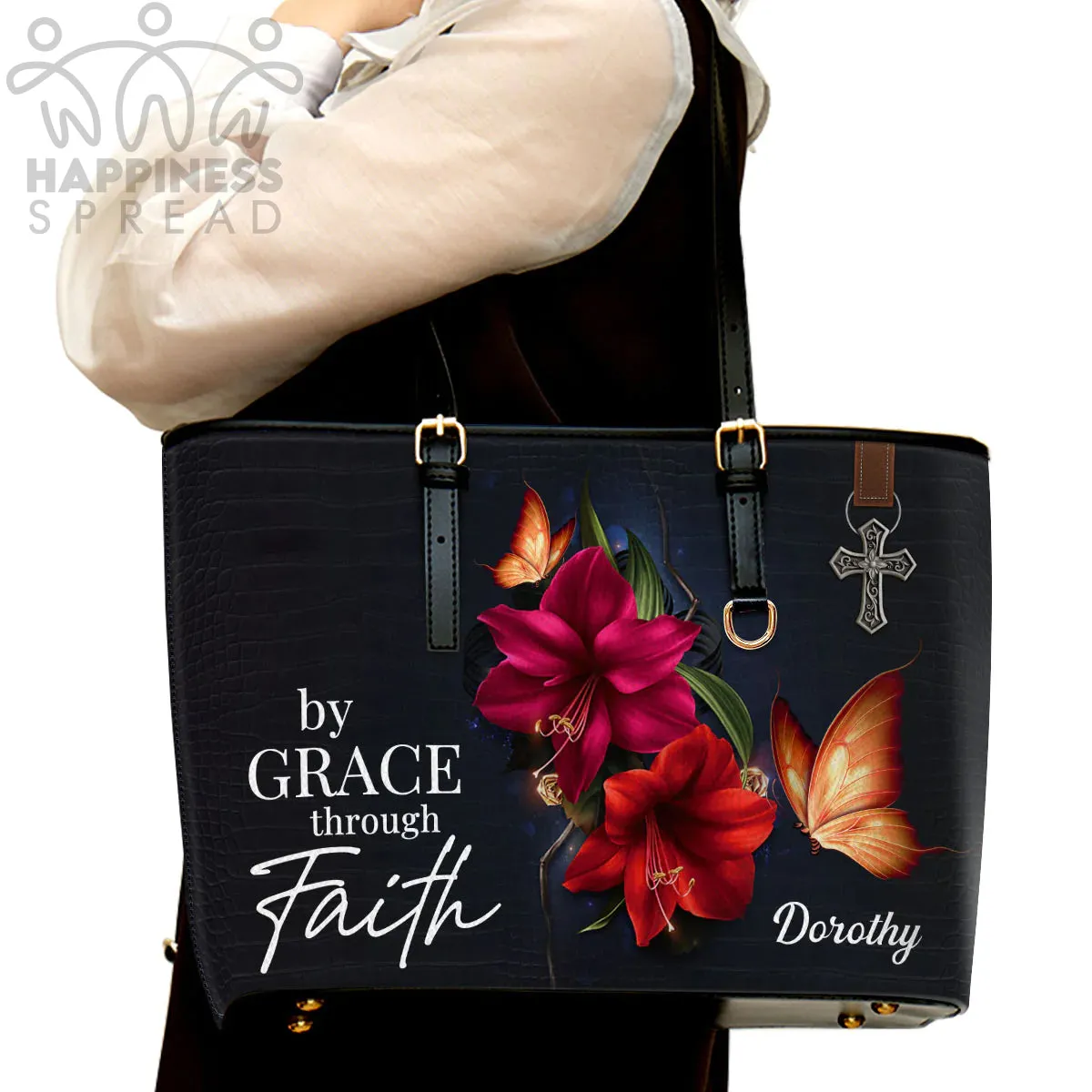 Christianart Handbag, Personalized Hand Bag, By Grace Through Faith, Personalized Gifts, Gifts for Women.
