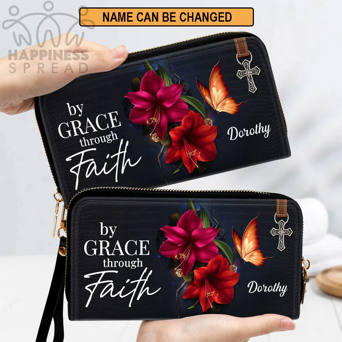 Christianart Handbag, Personalized Hand Bag, By Grace Through Faith, Personalized Gifts, Gifts for Women.