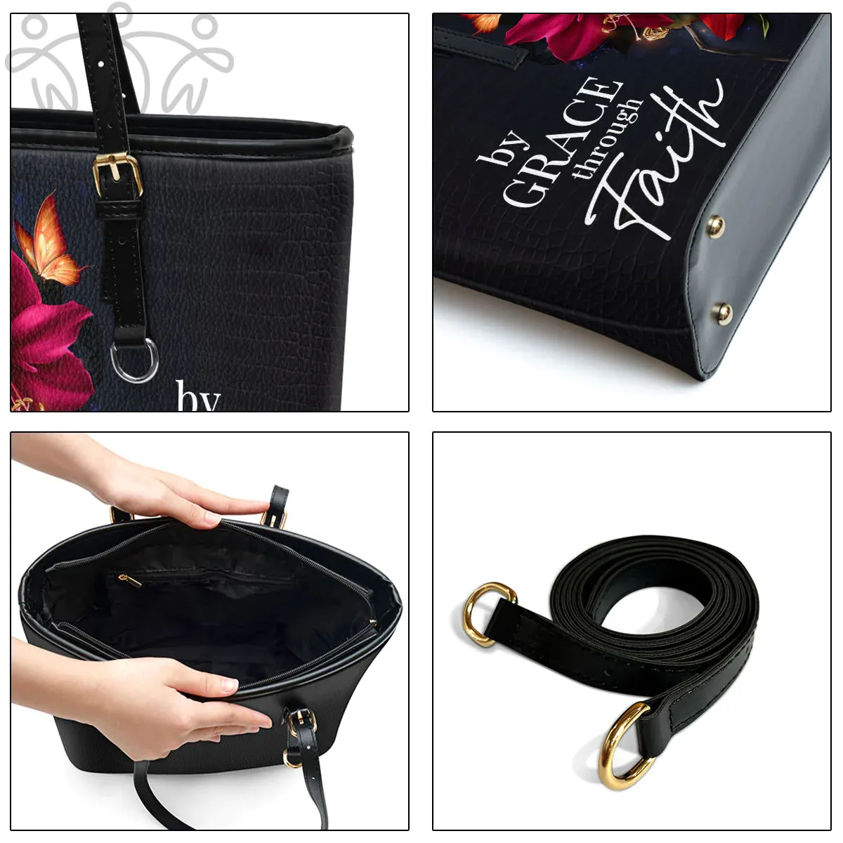 Christianart Handbag, Personalized Hand Bag, By Grace Through Faith, Personalized Gifts, Gifts for Women.