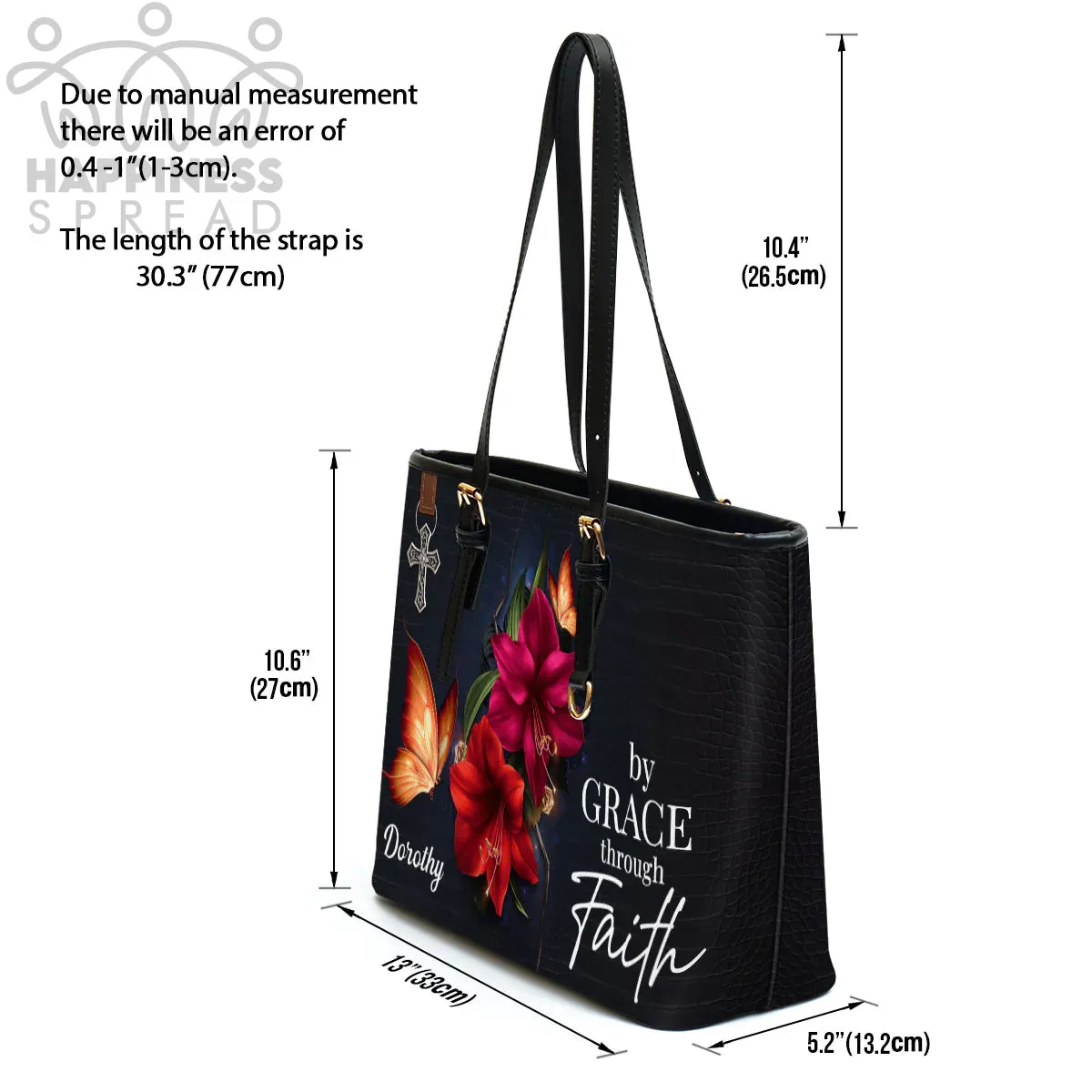 Christianart Handbag, Personalized Hand Bag, By Grace Through Faith, Personalized Gifts, Gifts for Women.