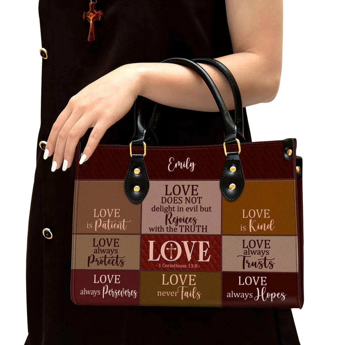 Christianartbag Handbag, Love Is Patient, Personalized Gifts, Gifts for Women, Christmas Gift.