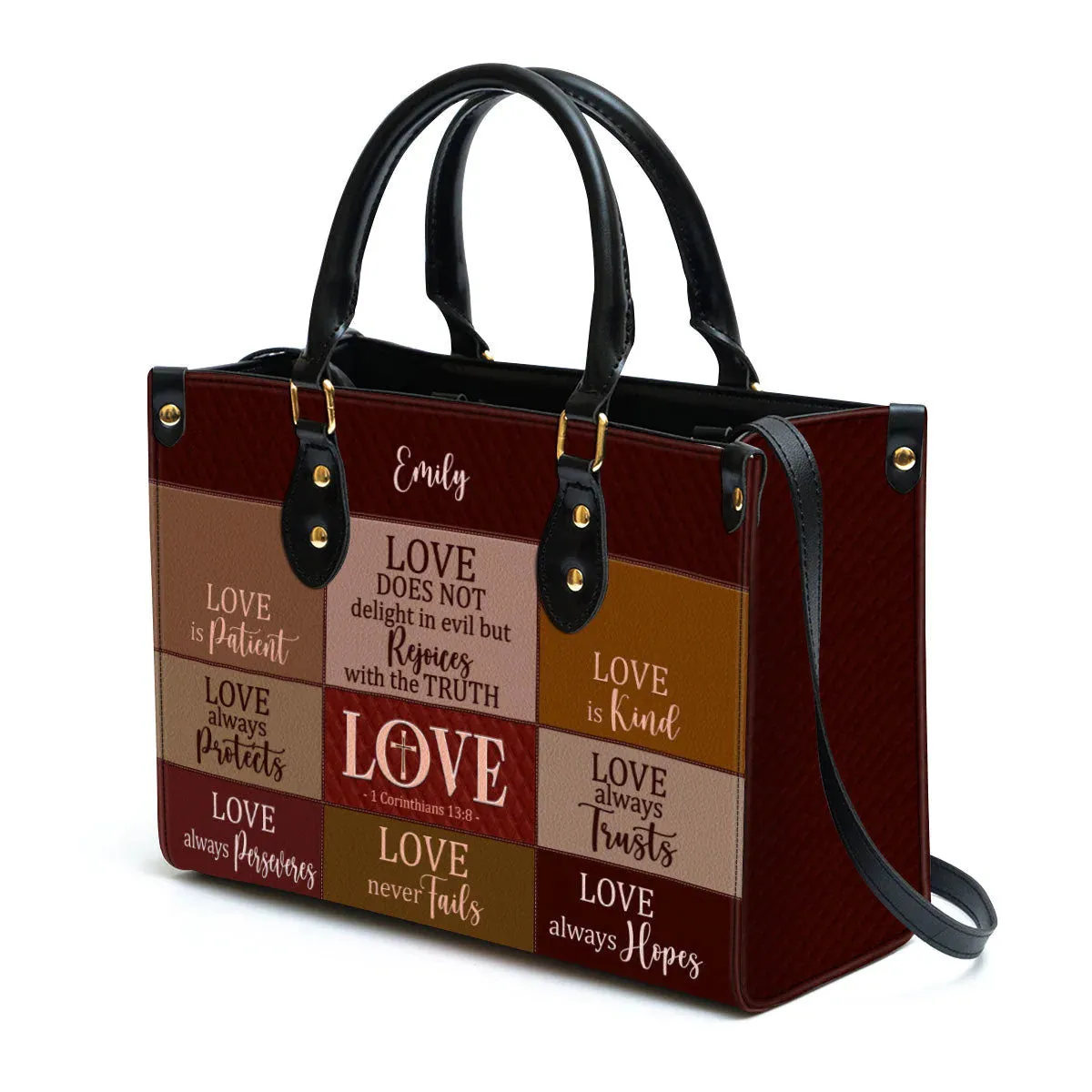 Christianartbag Handbag, Love Is Patient, Personalized Gifts, Gifts for Women, Christmas Gift.