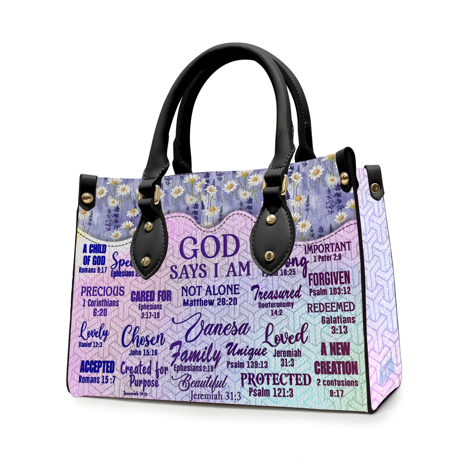 Christianartbag Handbags, God Says I Am, Handbag Design, Monogram Leather Handbag, Gifts for Women, CABLTB231223.