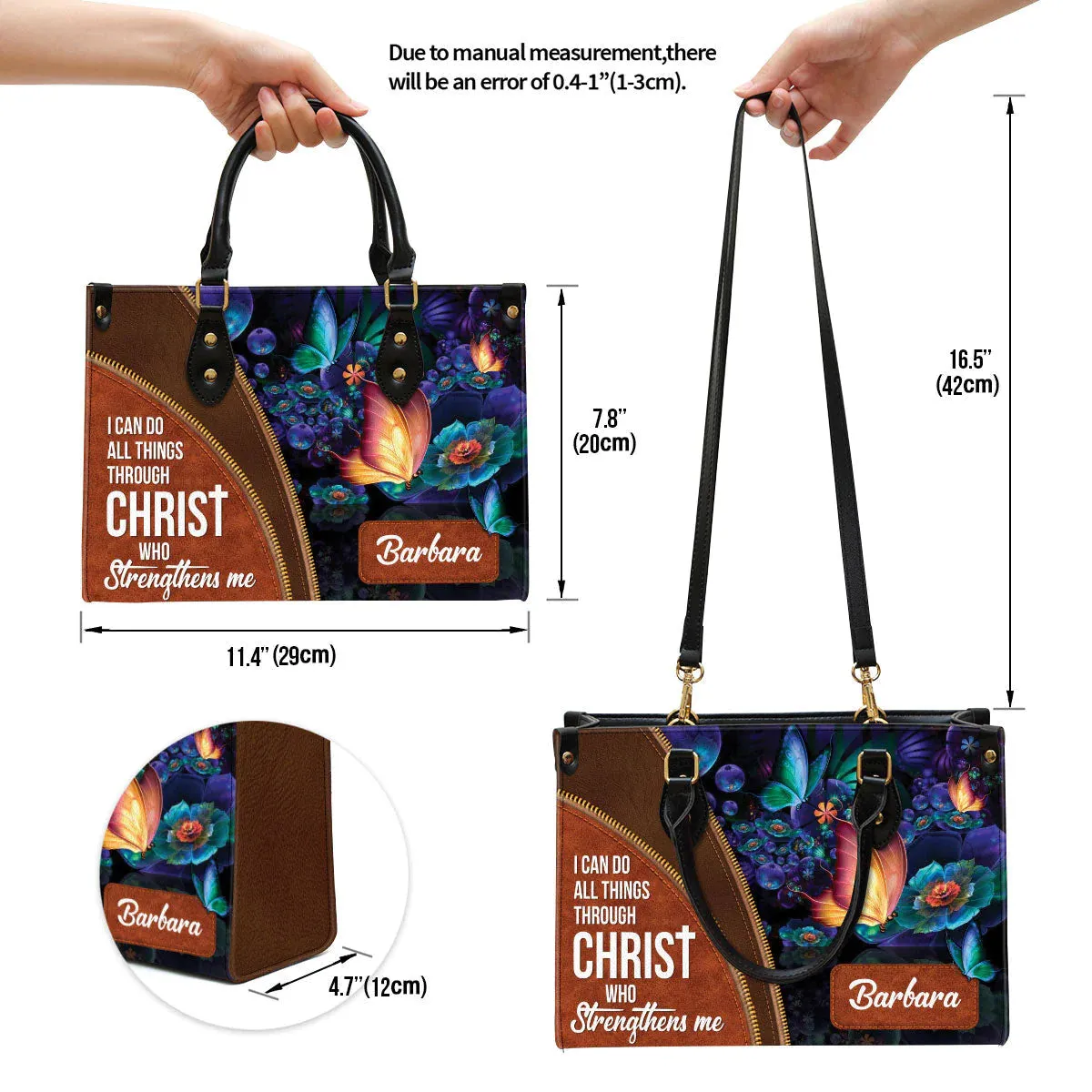 Christianartbag Handbags, I Can Do All Things Through Christ Leather Bags, Personalized Bags, Gifts for Women, Christmas Gift, CABLTB01300723.