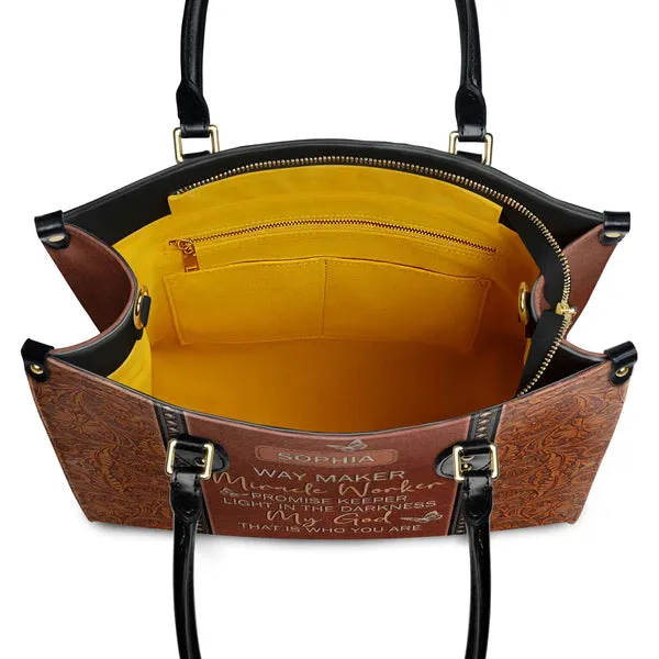 Christianartbag Shoulder Bag, Way Maker Miracle Worker Leather Shoulder Bag, Personalized Shoulder Bag, Gift For Women, CAB01091023.