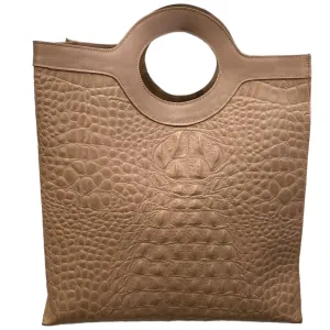 Circle. Pink and gold leather L bag