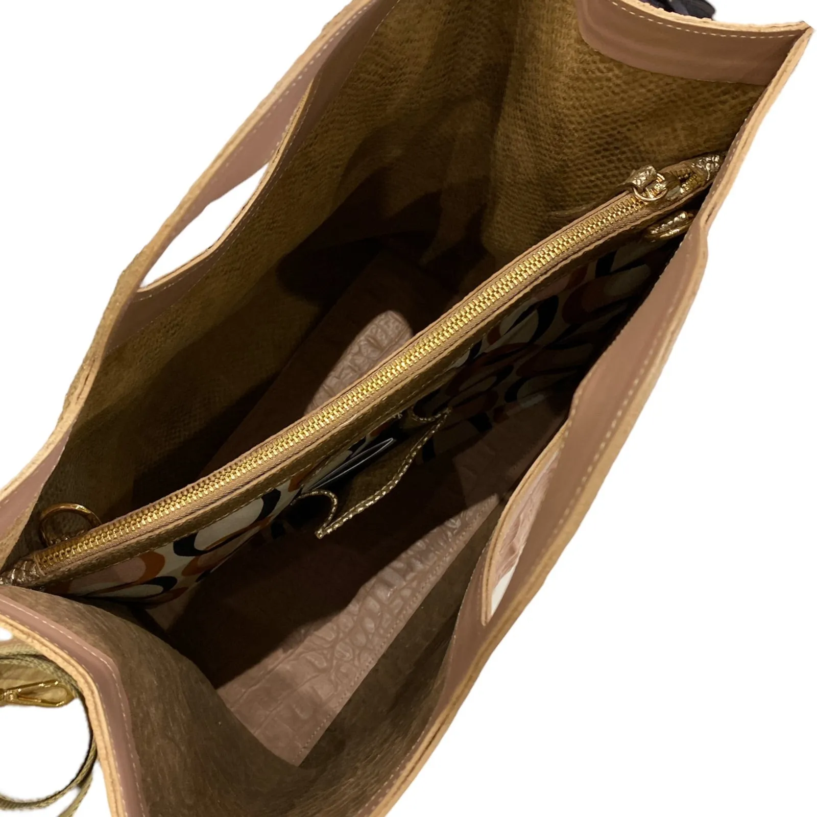 Circle. Pink and gold leather L bag