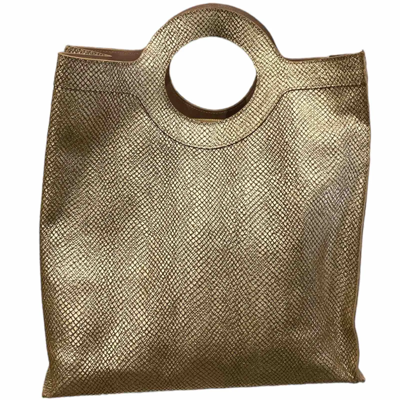 Circle. Pink and gold leather L bag