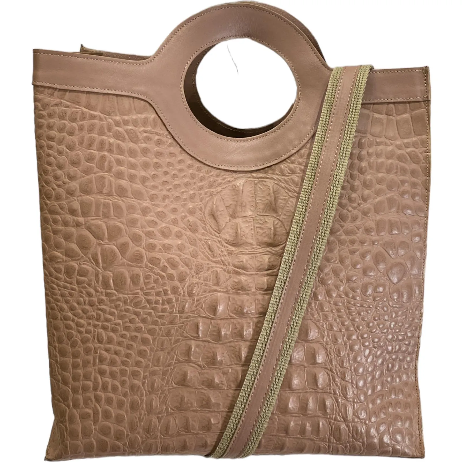 Circle. Pink and gold leather L bag