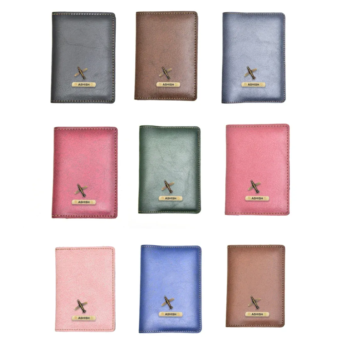 Classy Leather Customised Passport Cover with Charm (Green)