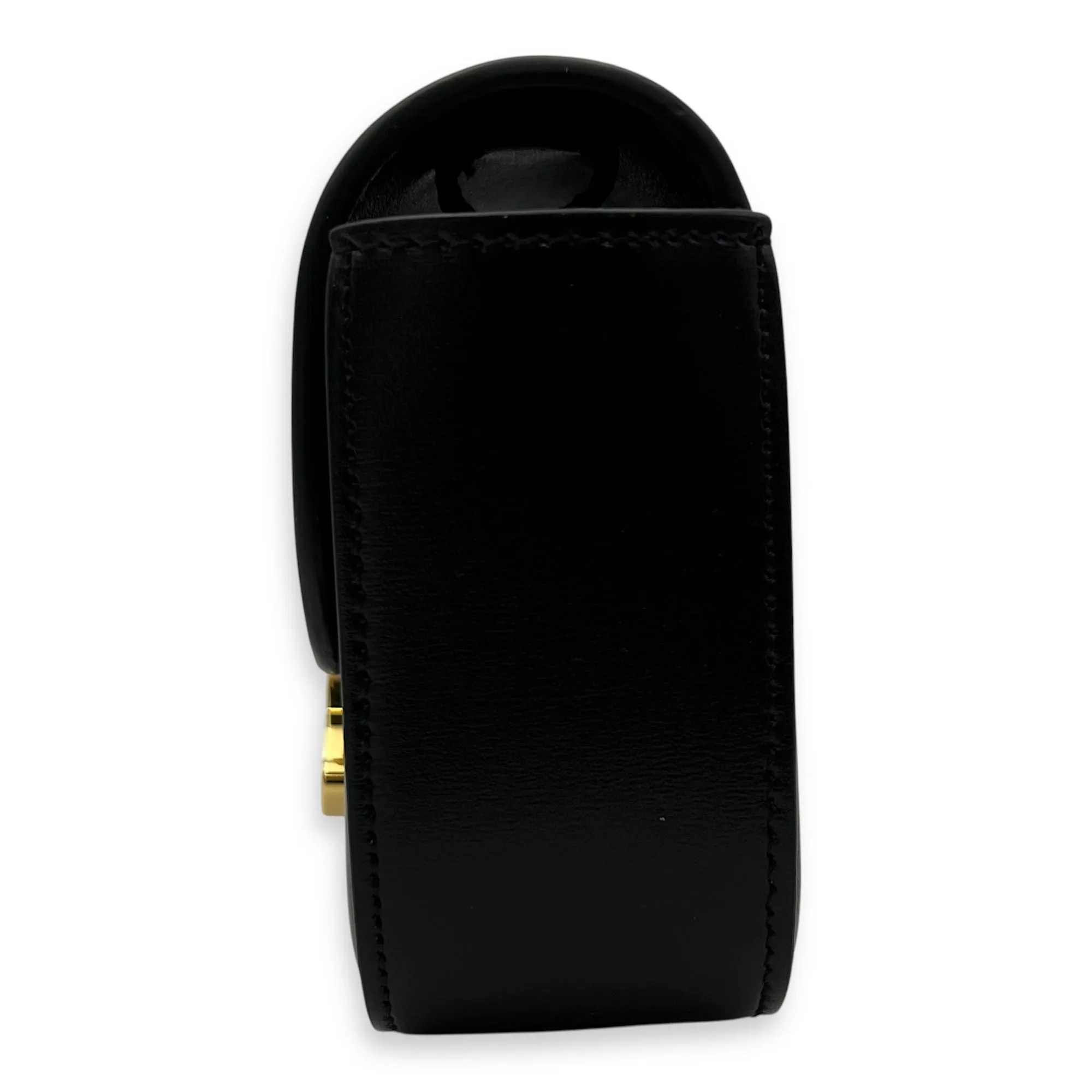 Claude Triomphe Mini Black Crossbody Bag in Calfskin, Gold hardware