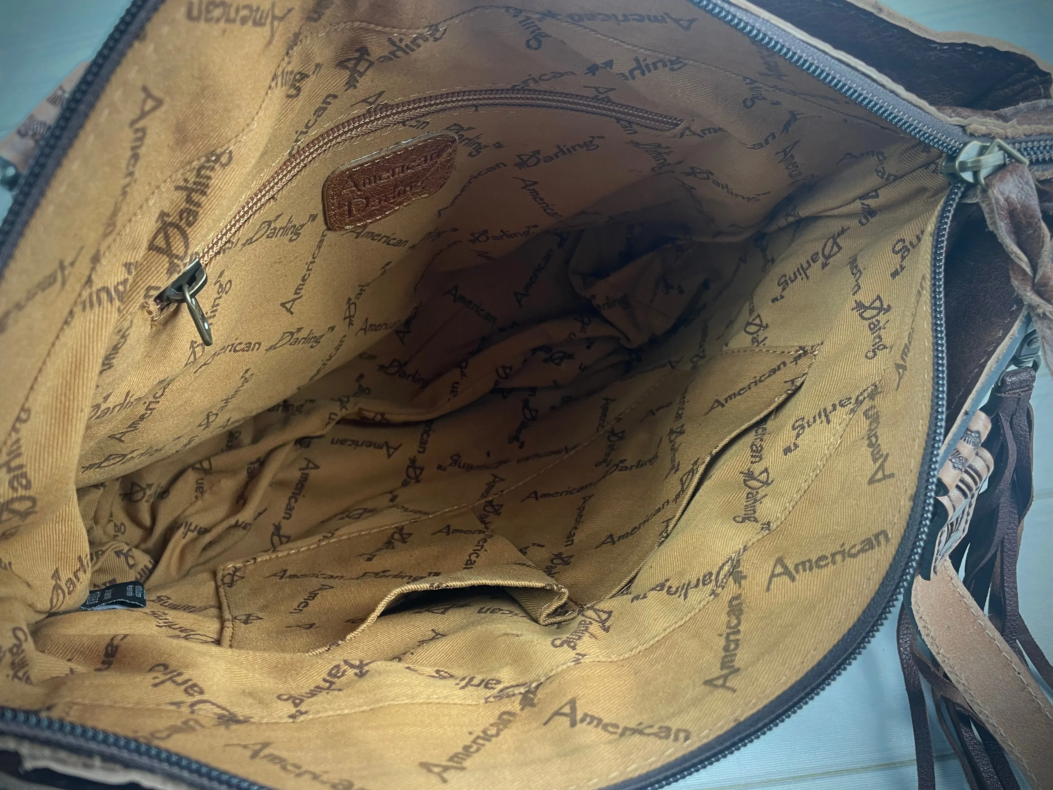 Clearance! Turquoise Wool and Leather Western Aztec Tote with Concealed Carry