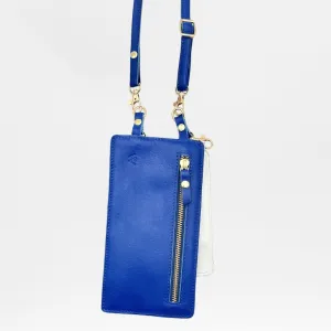 Cobalt Blue Leather Purse & Strap (w Gold Fittings)