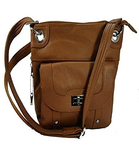 Concealed Carry Crossbody Leather Purse - Locking Zipper