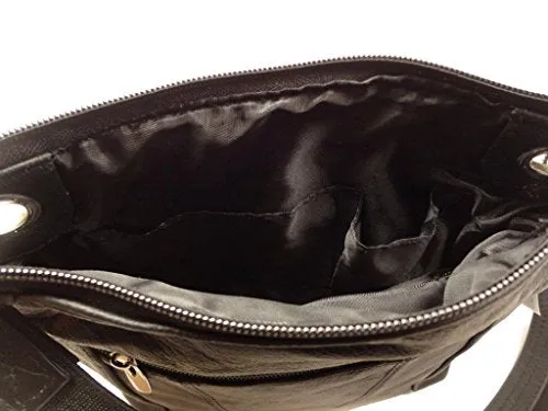 Concealed Carry Crossbody Leather Purse - Locking Zipper
