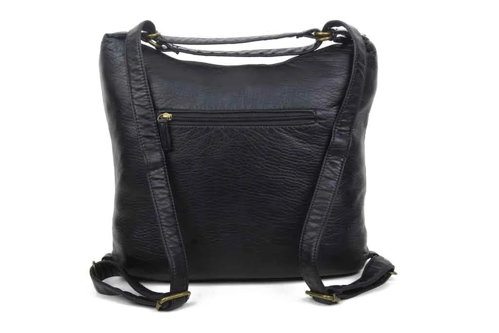 Convertible Crossbody Backpack - Black