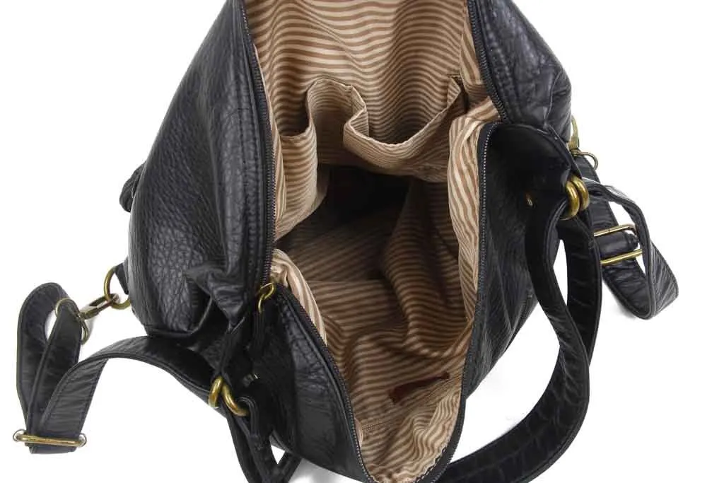 Convertible Crossbody Backpack - Black