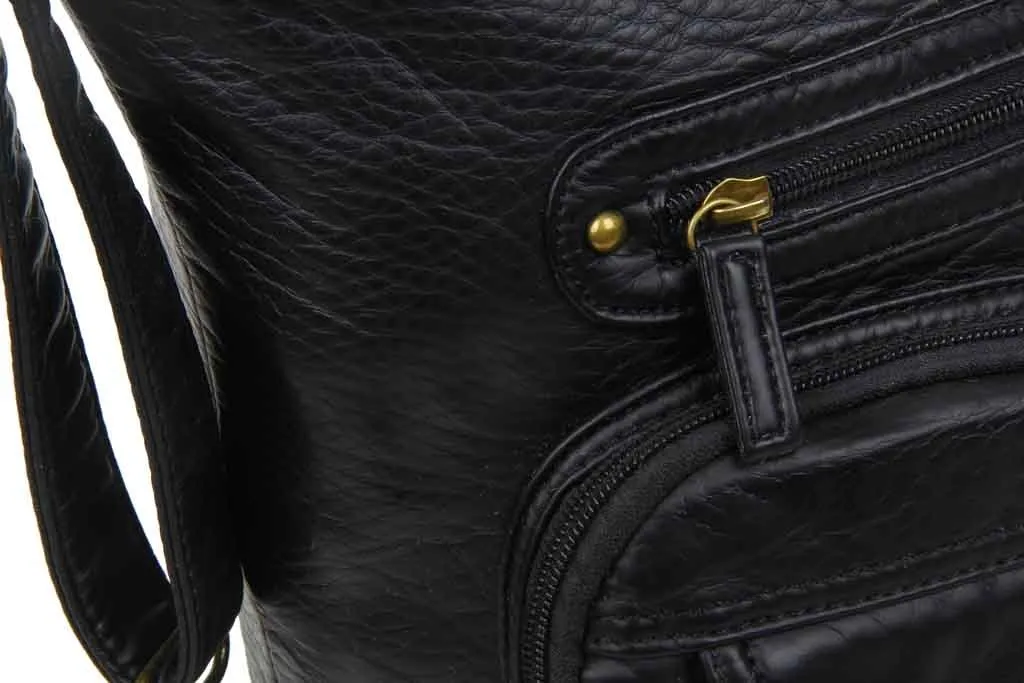 Convertible Crossbody Backpack - Black
