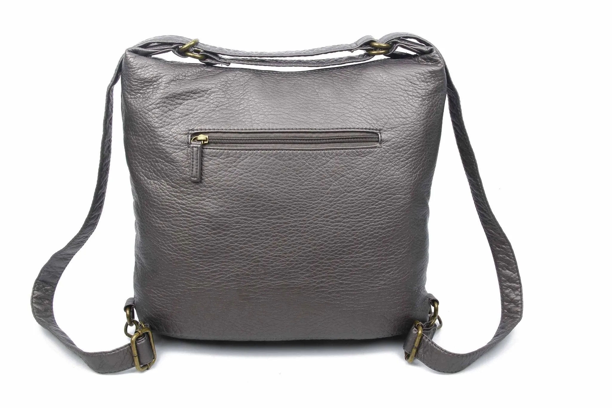 Convertible Crossbody Backpack - Dark Silver
