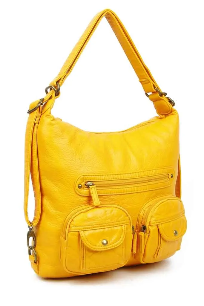Convertible Crossbody Backpack - Honey Mustard