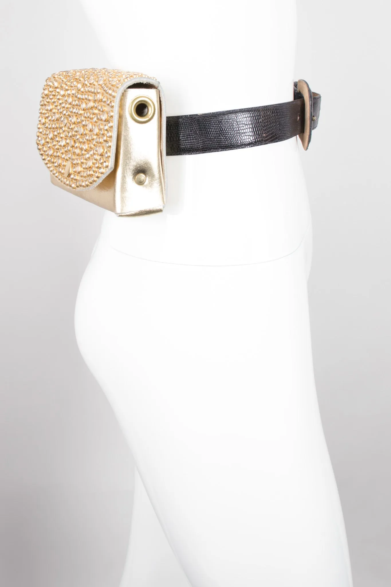 Convertible Crystal Lamé Fanny Pack