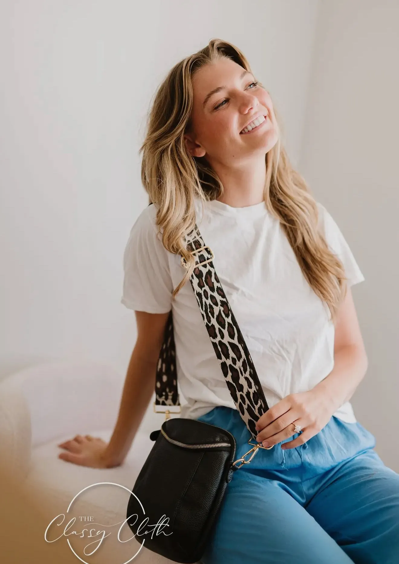 CORRINE CROSSBODY BAG- BLACK-BROWN ON CREAM LEOPARD