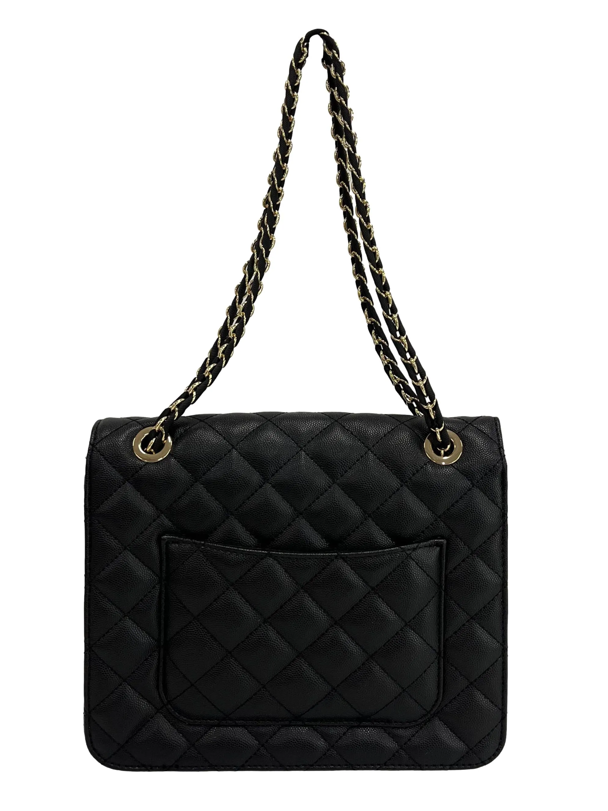 Cressida Quilted Chain Strap Bag - Black