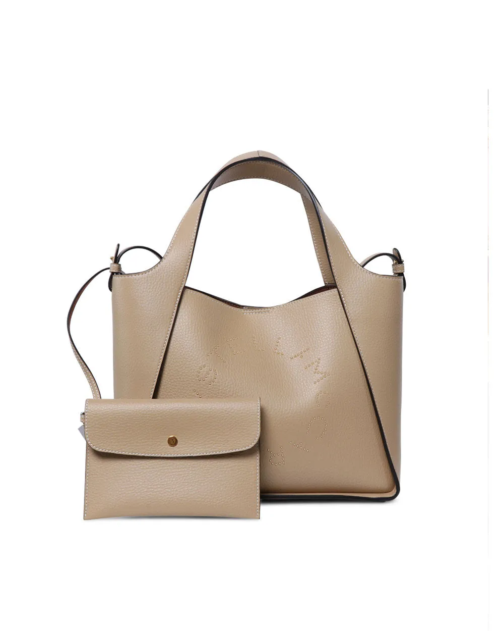 Crossbody Embossed with Stud Logo Bag in Caramel