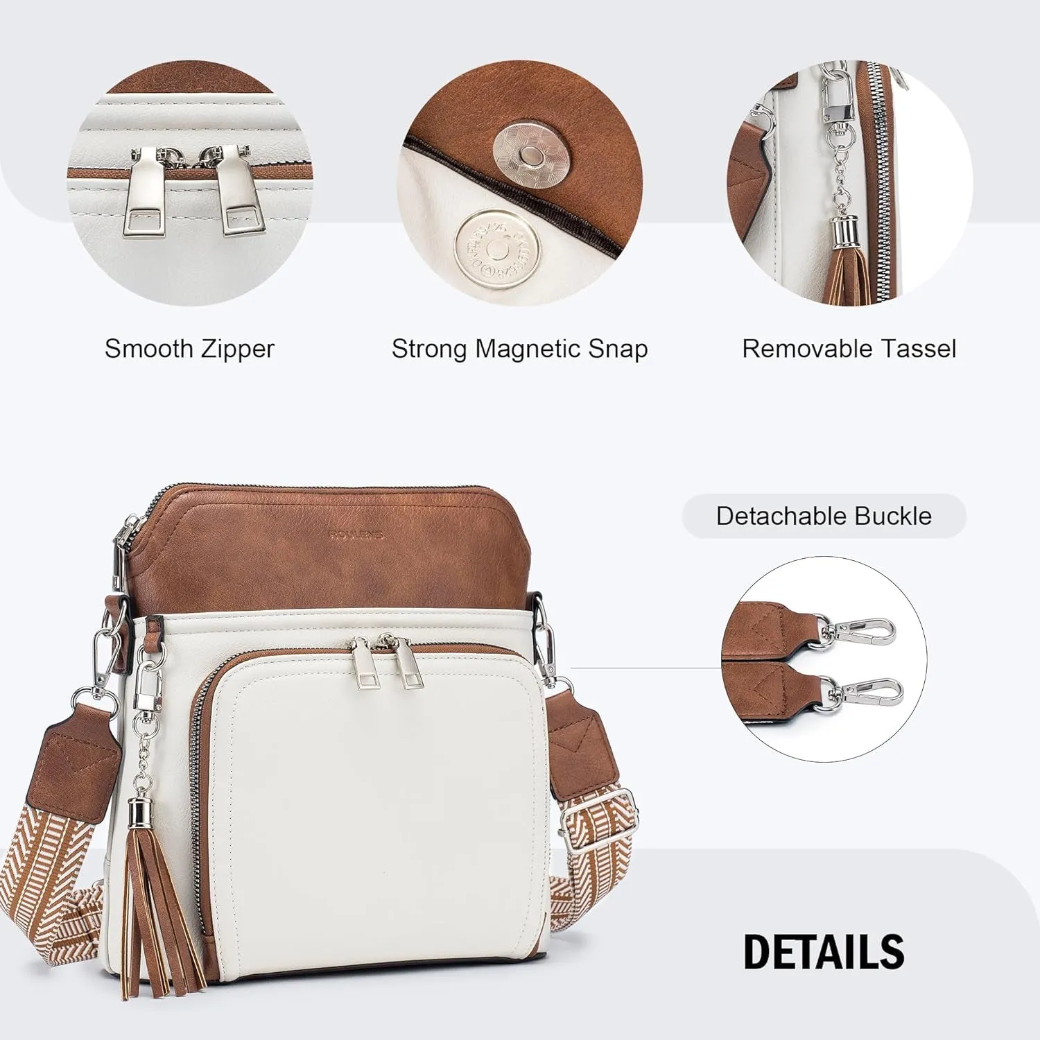 Crossbody Purse for Women,  Soft Leather Shoulder Handbags with Tassel