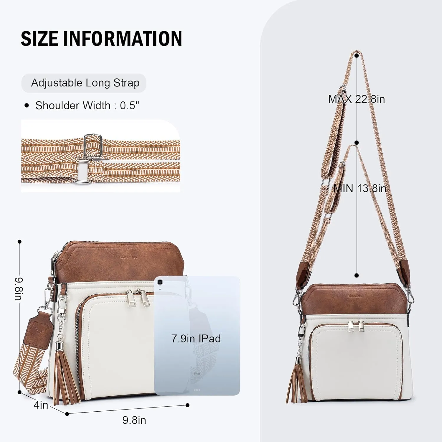 Crossbody Purse for Women,  Soft Leather Shoulder Handbags with Tassel