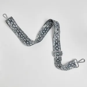 Crossbody Strap - Grey Snake Print (Silver Hardware)
