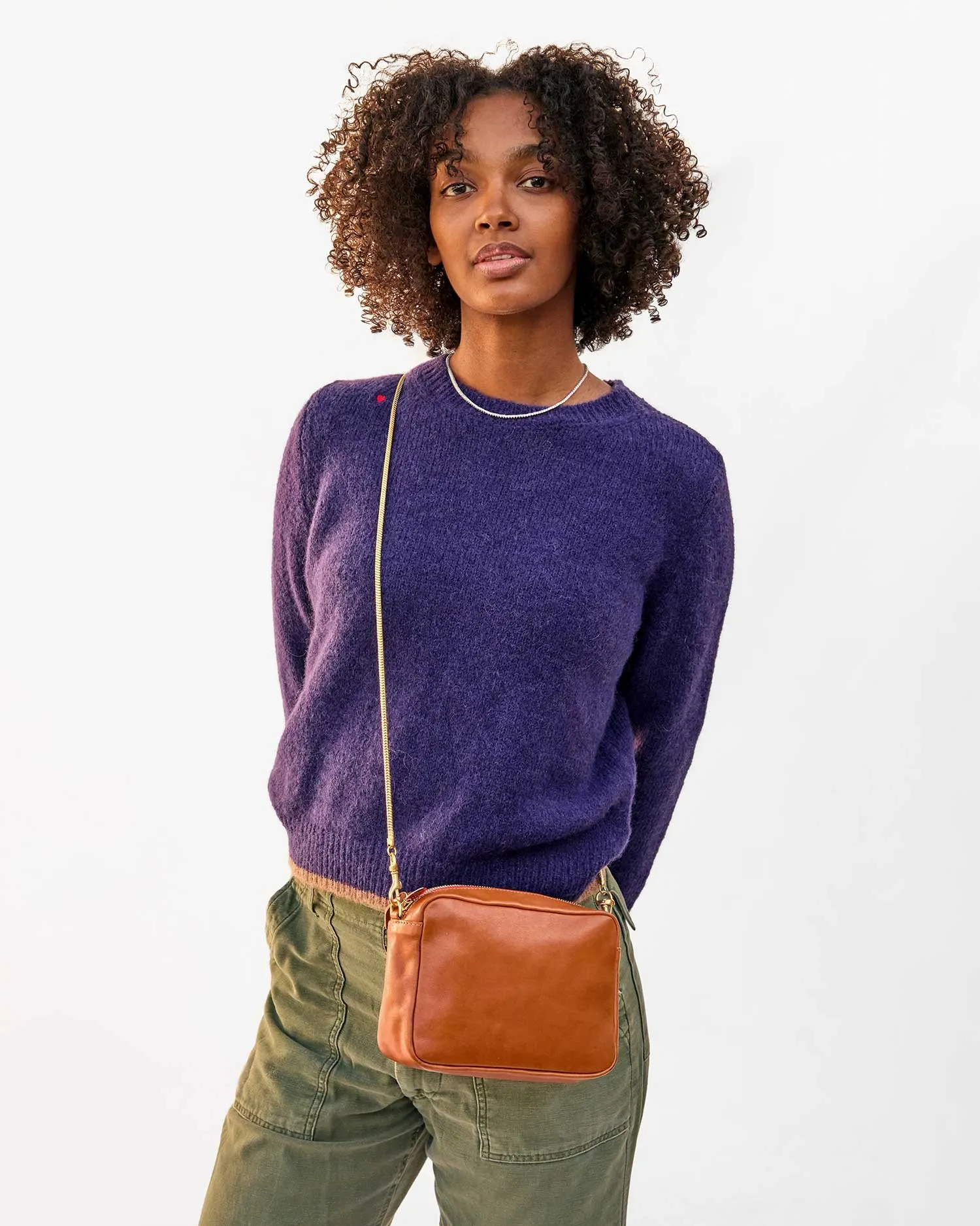 crossbody strap snake chain in vintage gold