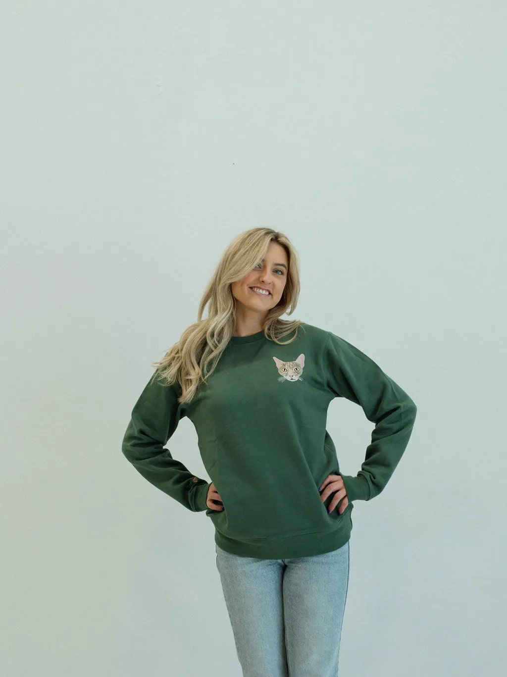 Custom Embroidered Sweatshirt | Alpine Green
