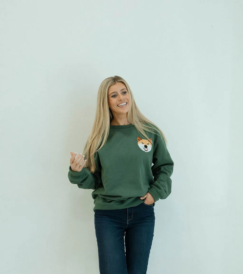 Custom Embroidered Sweatshirt | Alpine Green