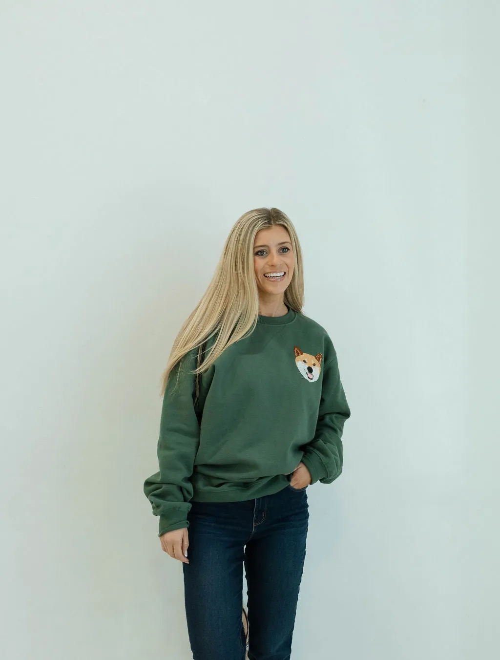Custom Embroidered Sweatshirt | Alpine Green