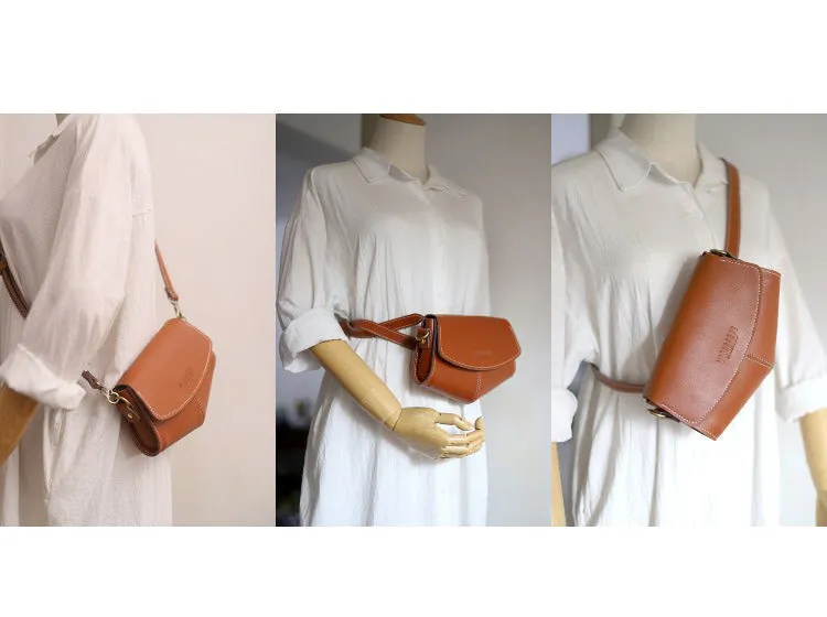 Cute LEATHER Sling Bag Side Bags Black WOMEN Saddle SHOULDER BAG Small Crossbody Purses FOR WOMEN