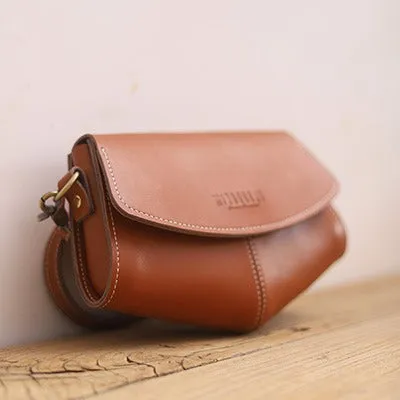 Cute LEATHER Sling Bag Side Bags Black WOMEN Saddle SHOULDER BAG Small Crossbody Purses FOR WOMEN
