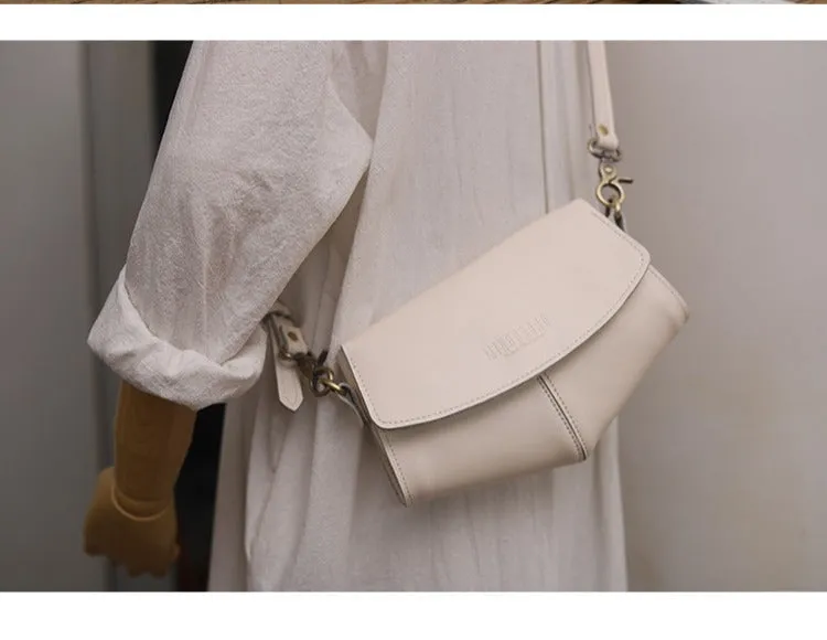 Cute LEATHER Sling Bag Side Bags Black WOMEN Saddle SHOULDER BAG Small Crossbody Purses FOR WOMEN