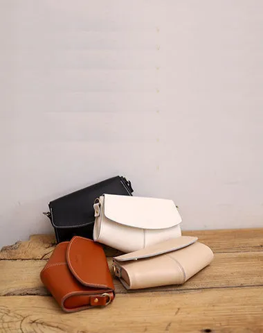Cute LEATHER Sling Bag Side Bags Black WOMEN Saddle SHOULDER BAG Small Crossbody Purses FOR WOMEN