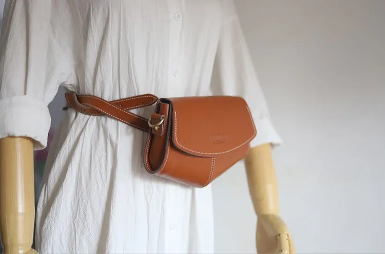 Cute LEATHER Sling Bag Side Bags Black WOMEN Saddle SHOULDER BAG Small Crossbody Purses FOR WOMEN