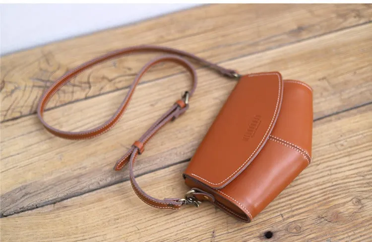 Cute LEATHER Sling Bag Side Bags Black WOMEN Saddle SHOULDER BAG Small Crossbody Purses FOR WOMEN