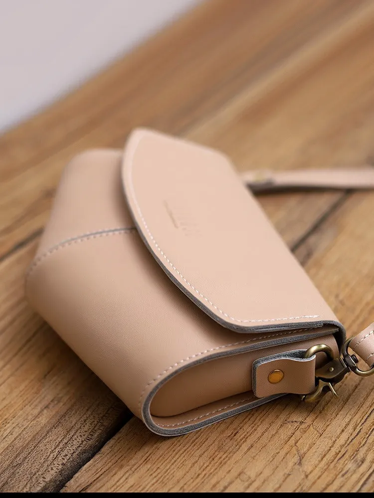 Cute LEATHER Sling Bag Side Bags Black WOMEN Saddle SHOULDER BAG Small Crossbody Purses FOR WOMEN