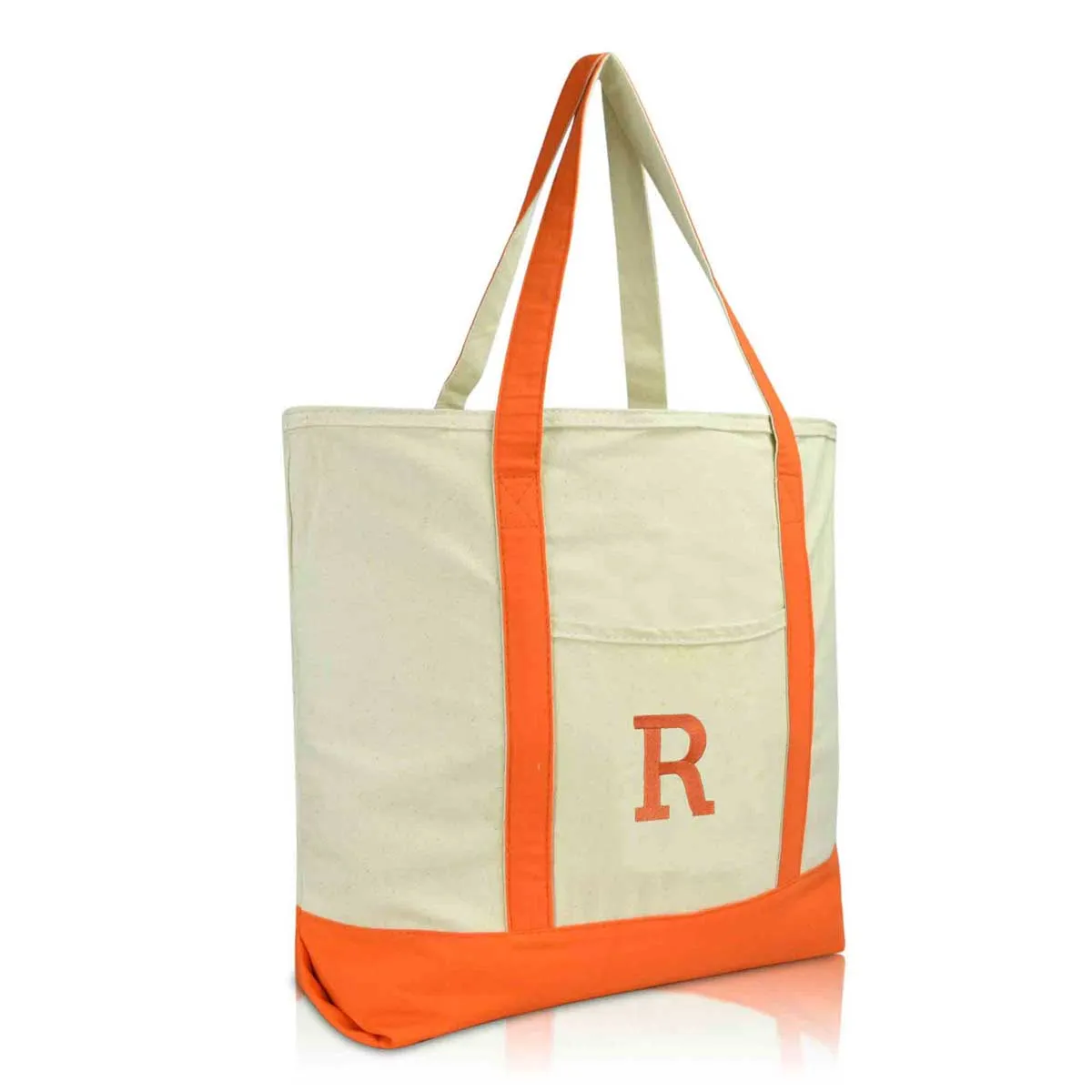 Dalix Initial Tote Bag Personalized Monogram Zippered Top Letter - R