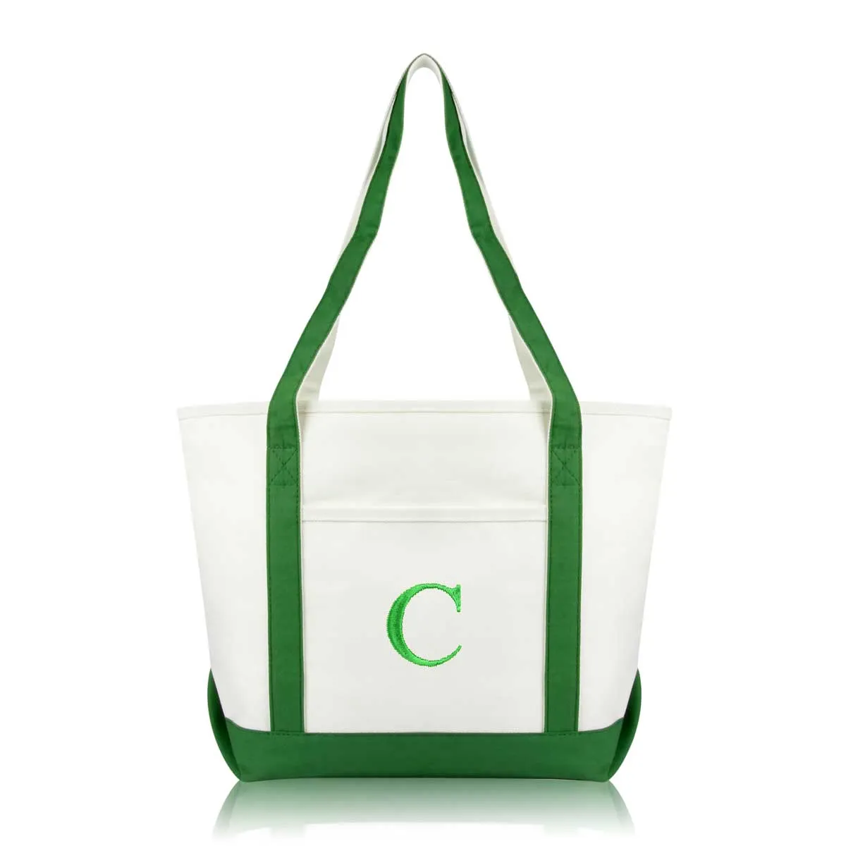 Dalix Medium Personalized Tote Bag Monogrammed Initial Letter - C