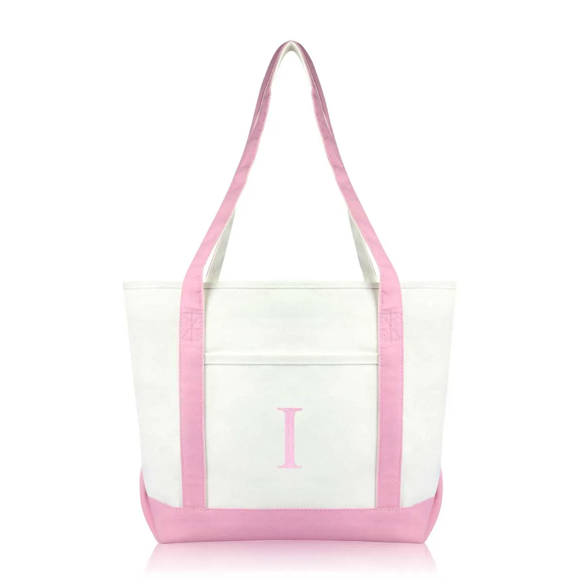 Dalix Medium Personalized Tote Bag Monogrammed Initial Letter - I